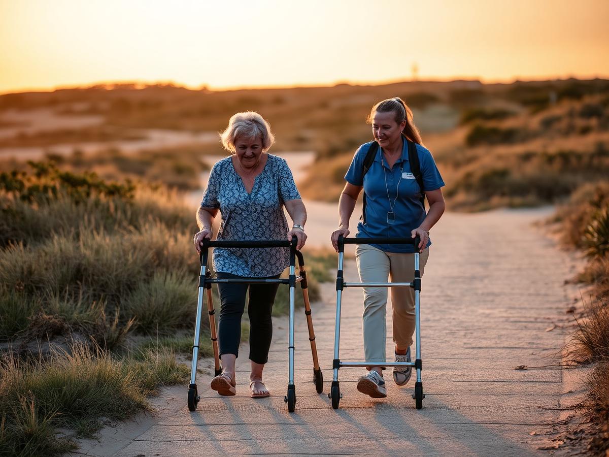 Disability support worker with a participant in an everyday setting
