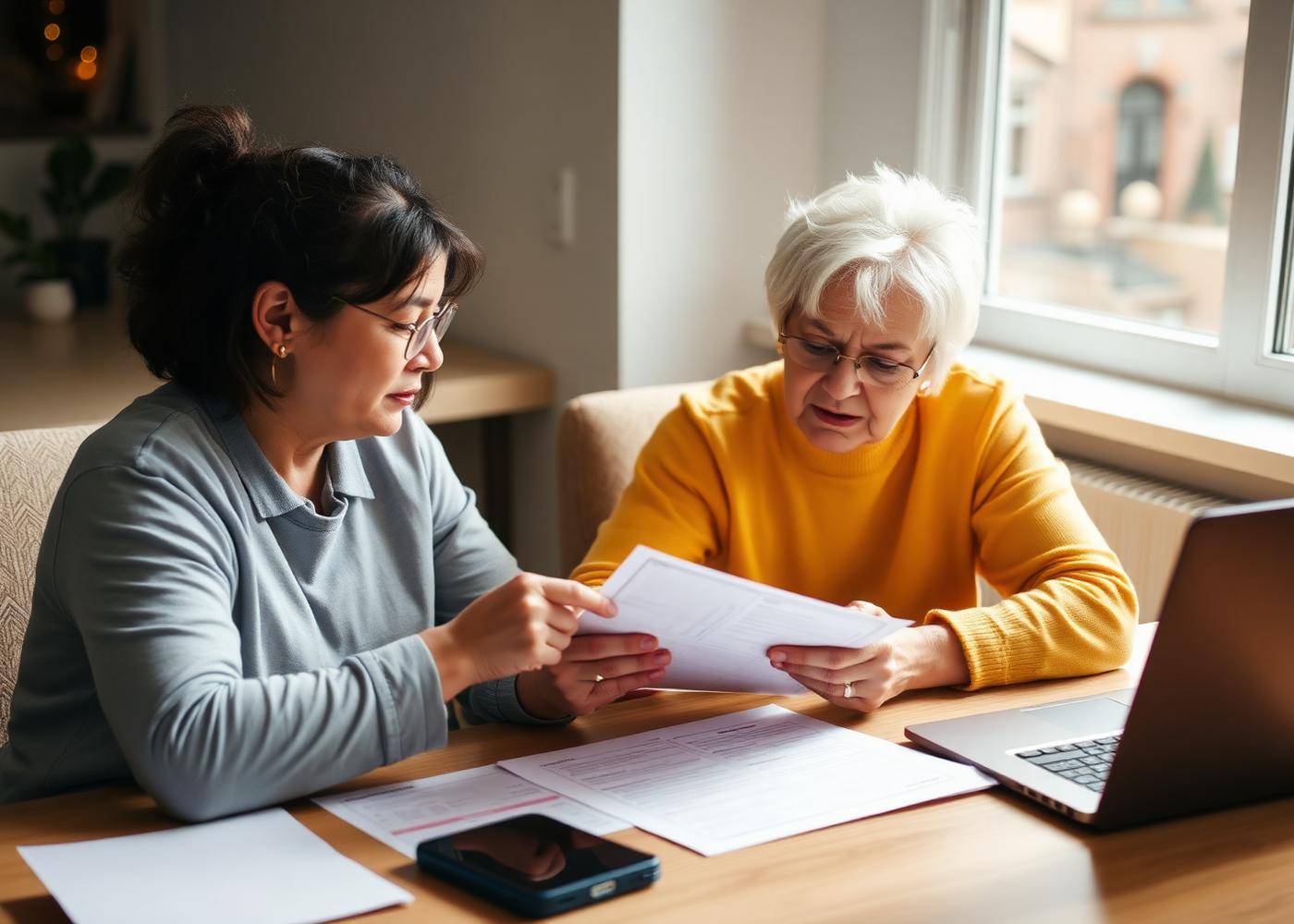 Support worker and participant reviewing a plan together